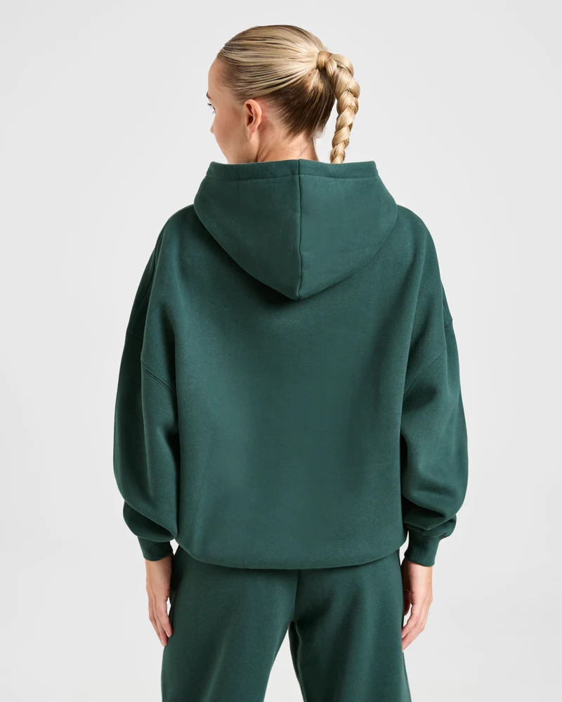 Classic Plush Oversized Hoodie - Pine Vert