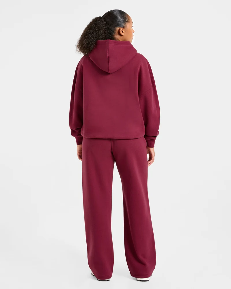 Classic Plush Oversized Hoodie - Muted Raspberry