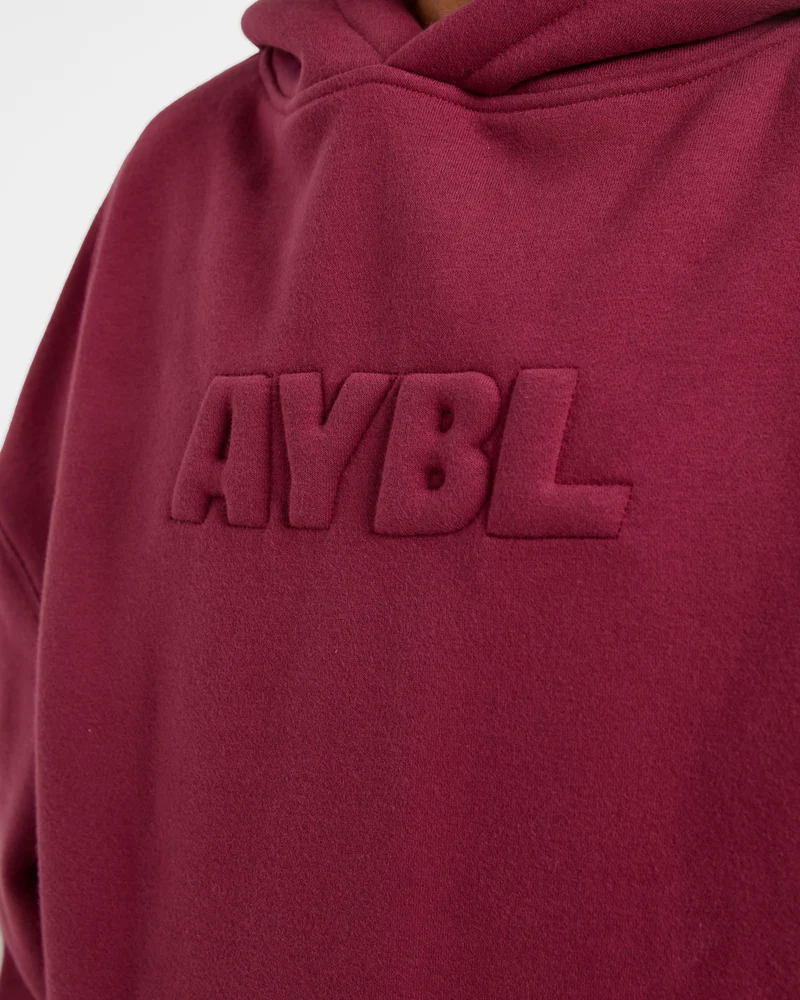 Classic Plush Oversized Hoodie - Muted Raspberry