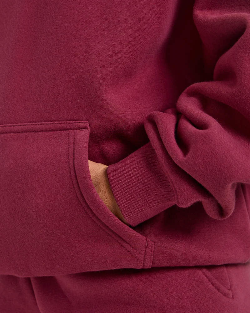 Classic Plush Oversized Hoodie - Muted Raspberry