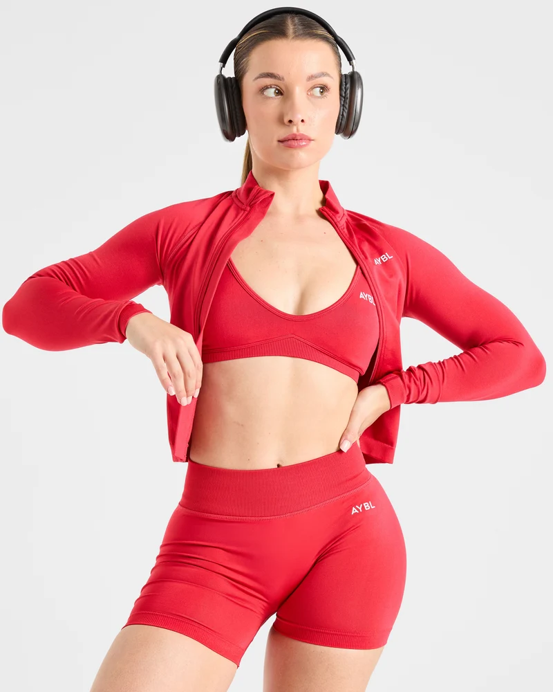 Adapt Seamless Strappy Sports Bra - Salsa Rouge