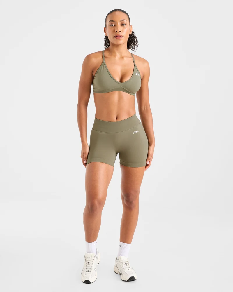 Adapt Seamless Strappy Sports Bra - Muted Olive