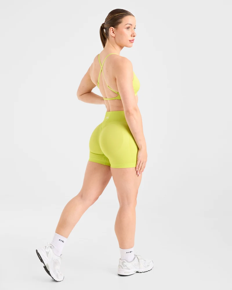 Adapt Seamless Strappy Sports Bra - Lime Vert
