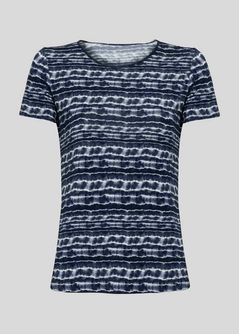 T-shirt Mulher Manga Curta Estampada