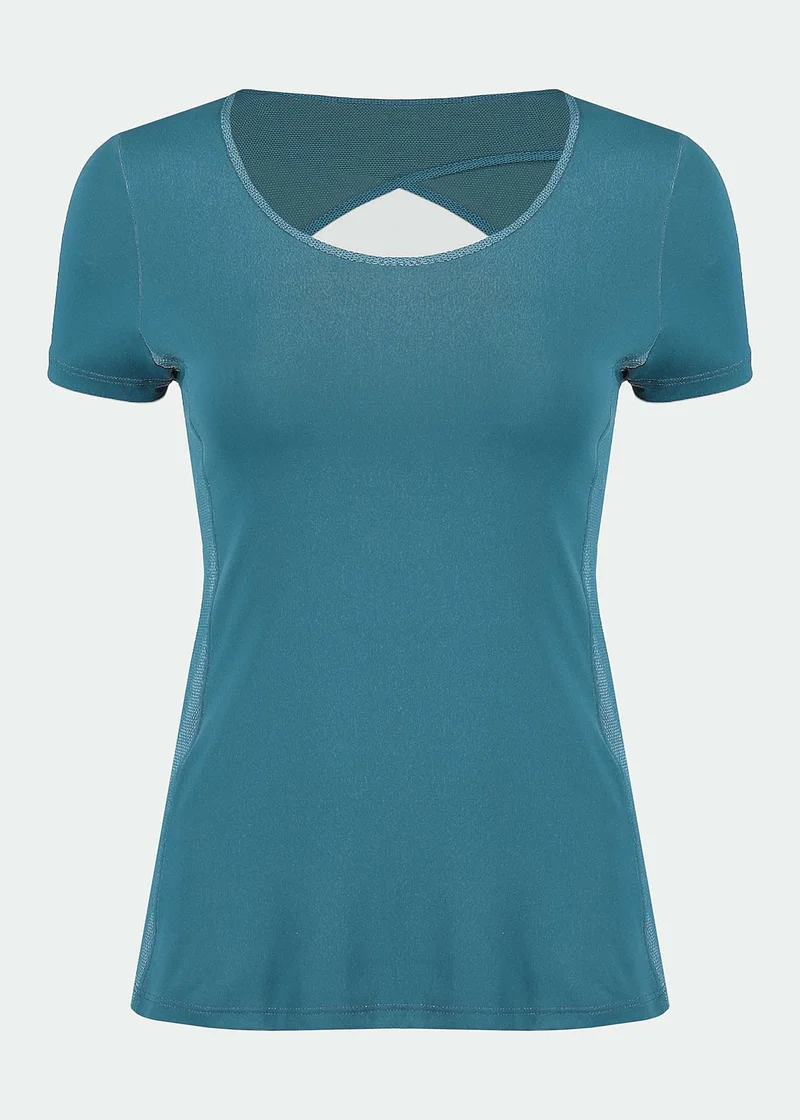 T-shirt Mulher Manga Curta Transpasse