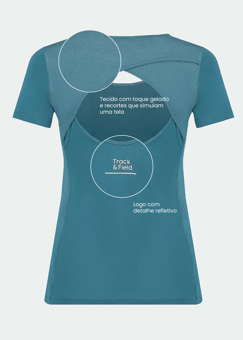 T-shirt Mulher Manga Curta Transpasse