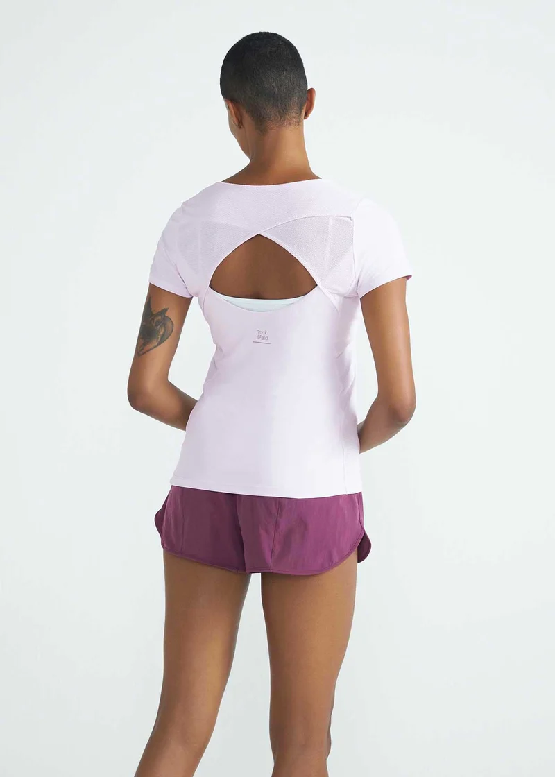 T-shirt Mulher Manga Curta Transpasse