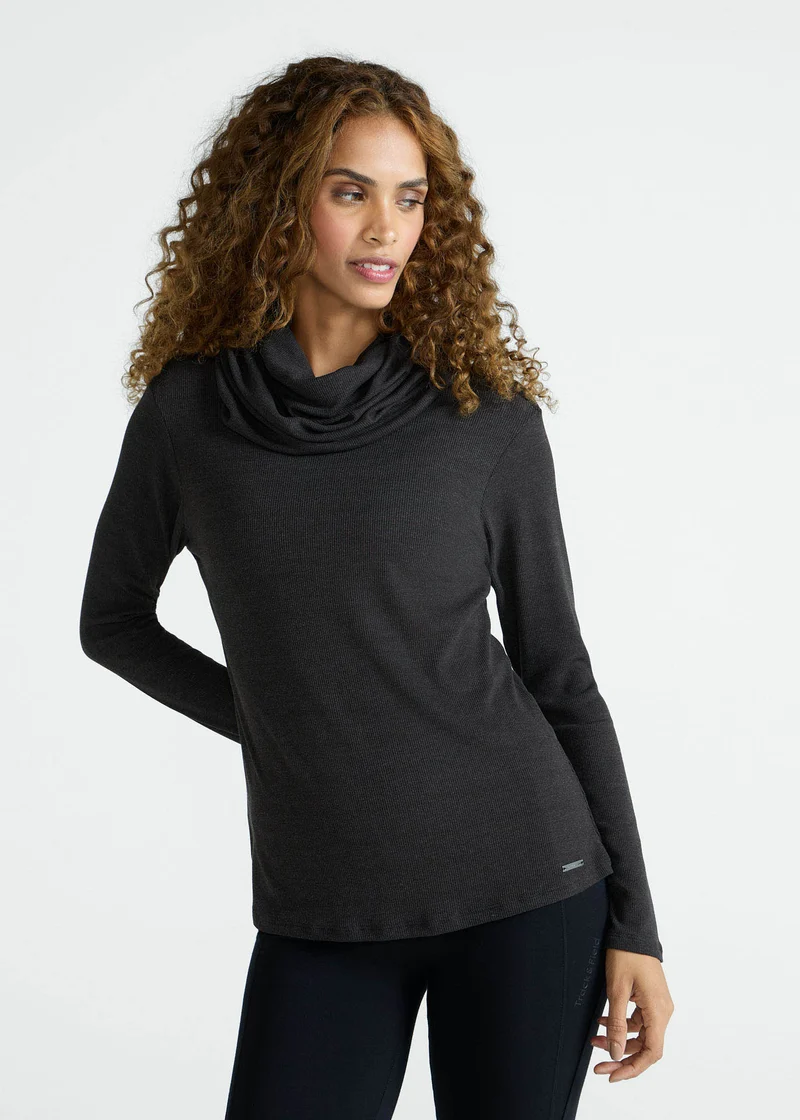 T-Shirt Mulher Manga Longa Gola