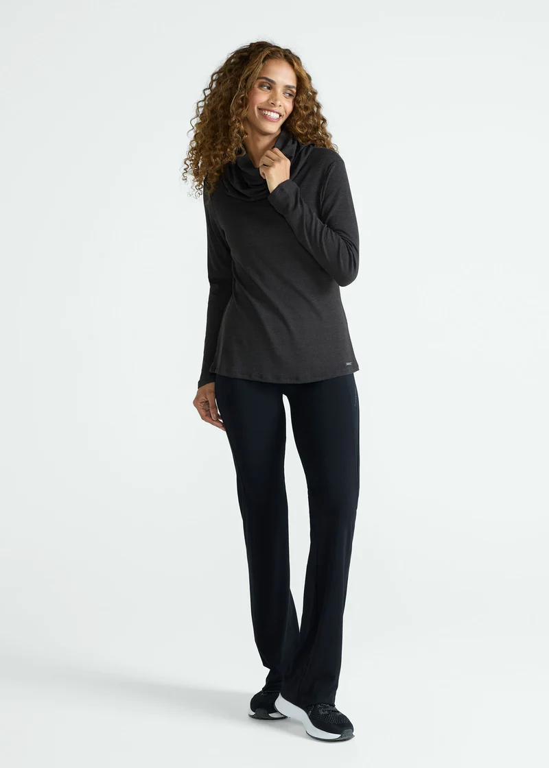 T-Shirt Mulher Manga Longa Gola