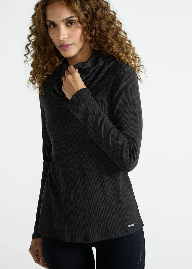 T-Shirt Mulher Manga Longa Gola