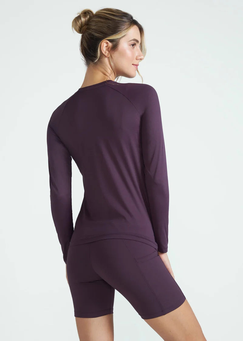 T-shirt Mulher Manga Longa Uv Mesh