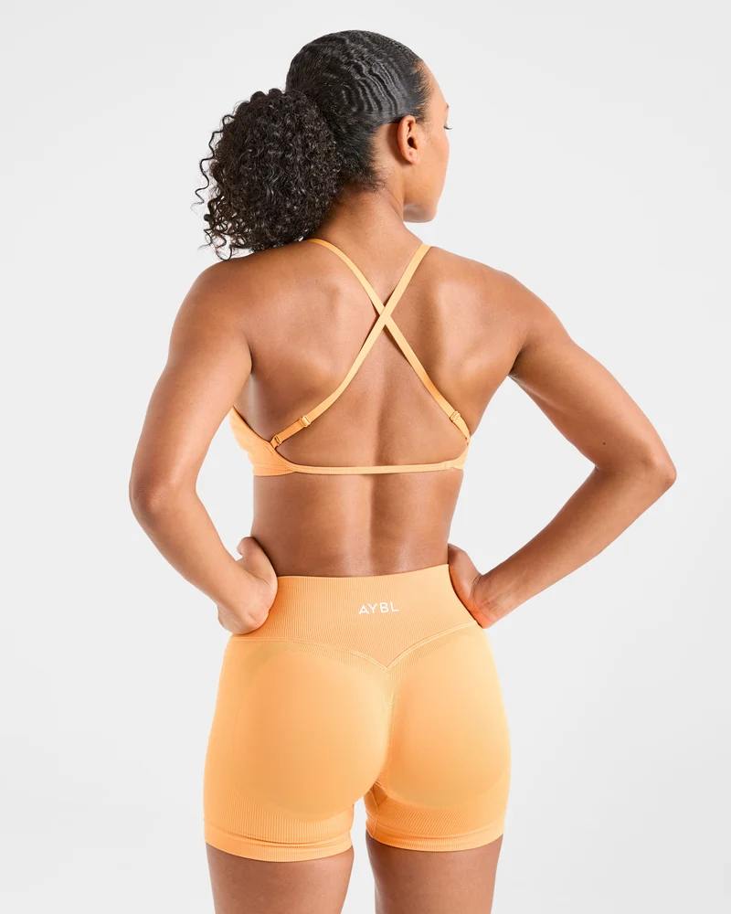 Adapt Seamless Strappy Sports Bra - Bright Orange