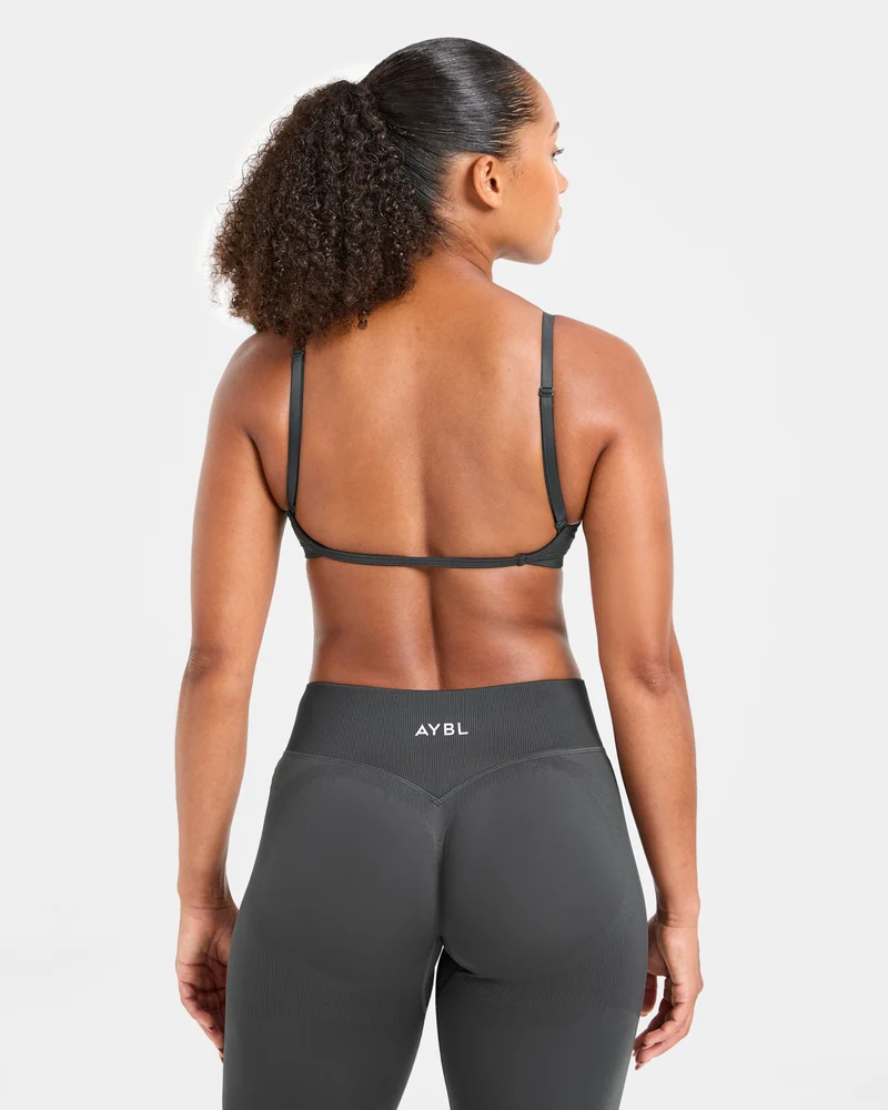 Adapt Seamless Strappy Sports Bra - Dark Charcoal