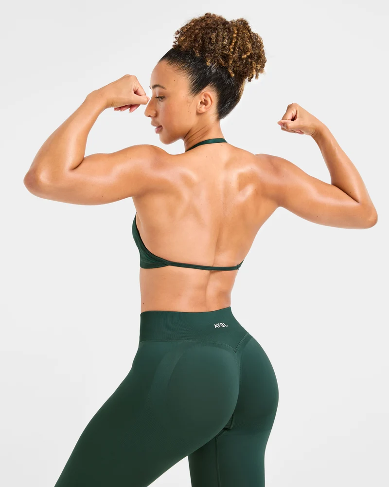 Adapt Seamless Strappy Sports Bra - Deep Forest