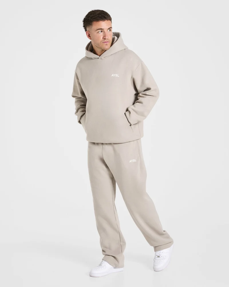 Essential Oversized Straight Leg Joggers - Stone