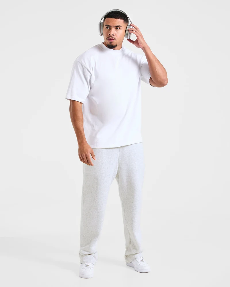 Essential Oversized Straight Leg Joggers - Gris Marl
