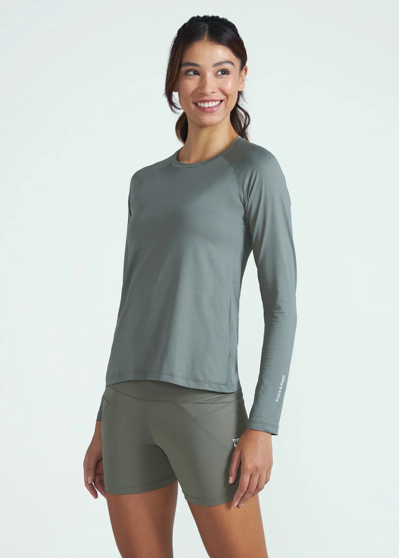 T-shirt Mulher Manga Longa Uv Mesh