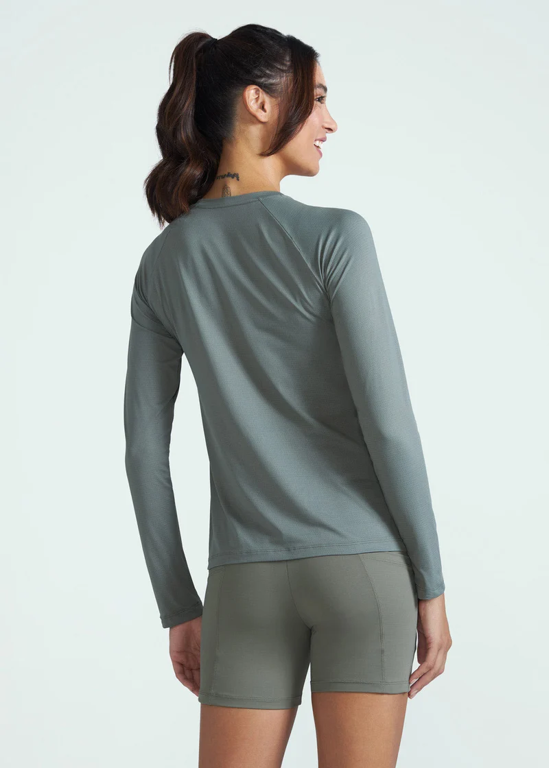 T-shirt Mulher Manga Longa Uv Mesh