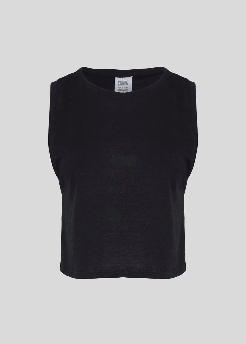 T-Shirt Mulher Sem Manga Cropped