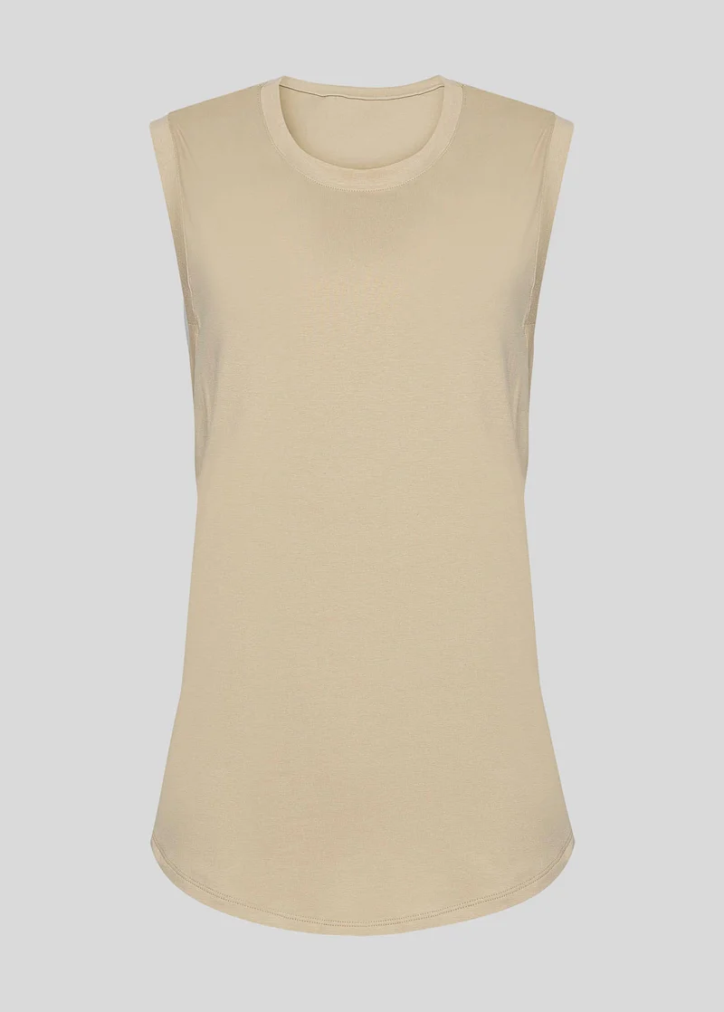 T-Shirt Mulher Sem Manga Reta