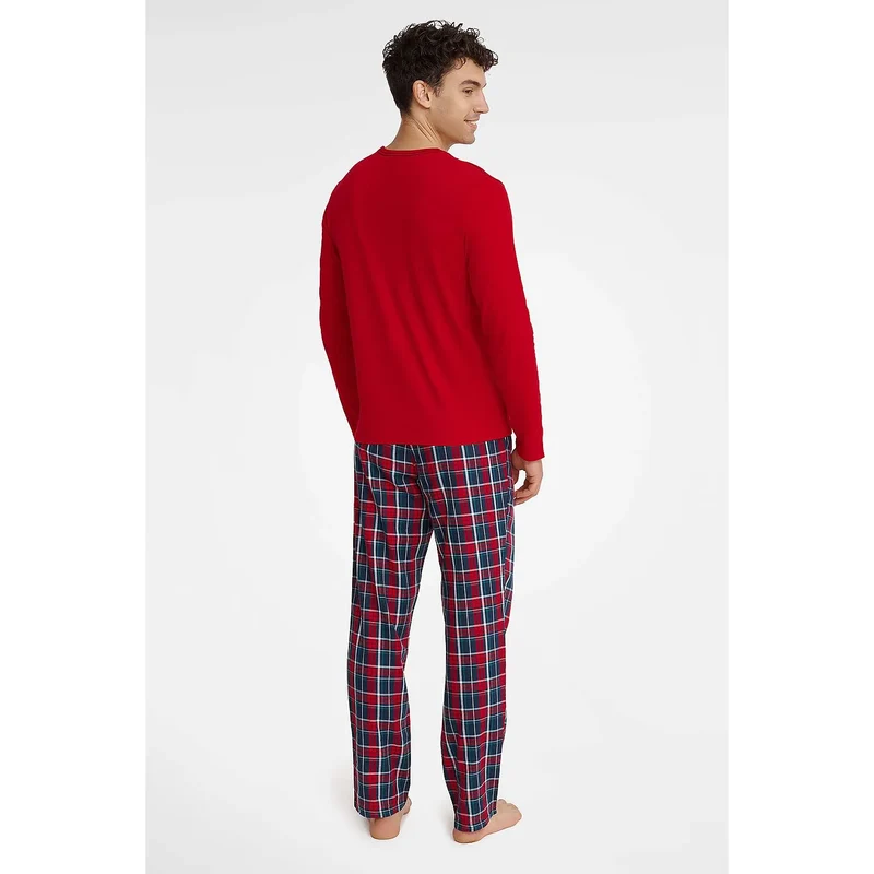 Pyjama homme en coton doux Noel Joyful Christmas Time, ensemble chemise pantalon flanelle, taille M-L, Noel romantique, confortultimate