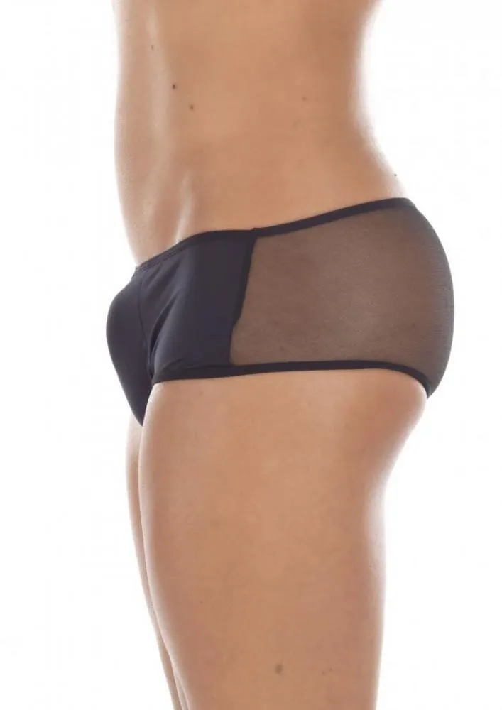 mini short transparent dos opaque devant élégant séduisant femme glamour sexy extensible polyamide élasthanne confortable respirant