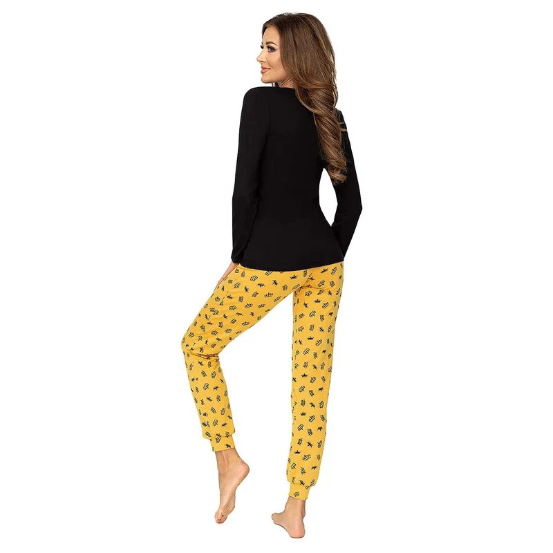 Pyjama femme deux pièces viscose Sweet Princessa Donna imprimé royal coupe sportive
