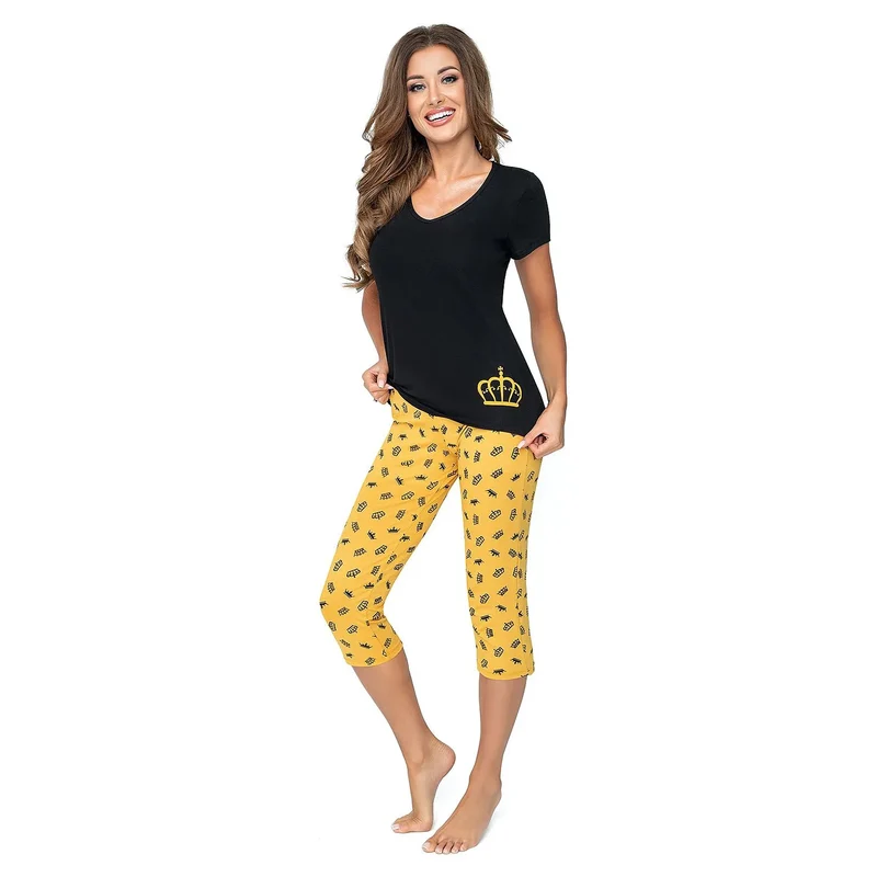 Pyjama femme deux-pièces viscose imprimé royal coupe sportive Donna