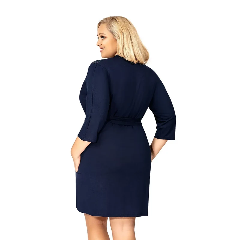 Peignoir femme viscose extensible dentelle élégante poches latérales