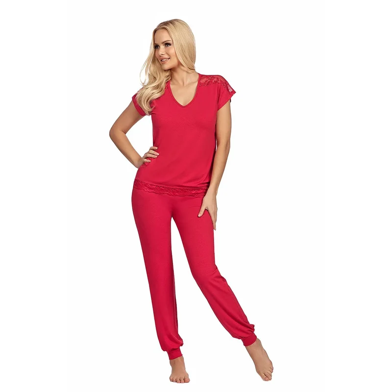 Pyjama femme doux viscose dentelle deux pièces Lena Donna