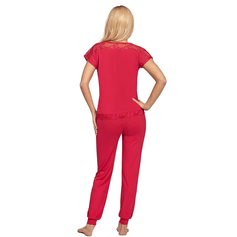 Pyjama femme doux viscose dentelle deux pièces Lena Donna