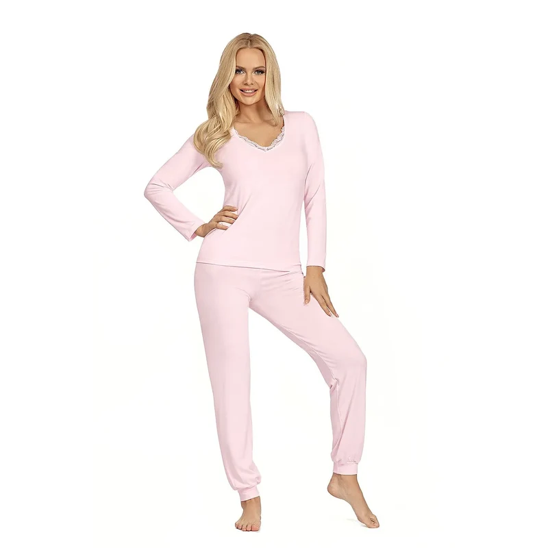 Pyjama deux-pièces femme doux extensible dentelle élégante boîte cadeau
