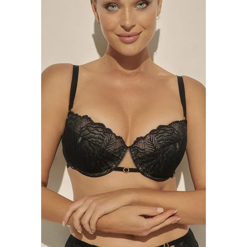 Soutien-gorge push-up noir dentelle Luna confort ajustable sensuel femmes