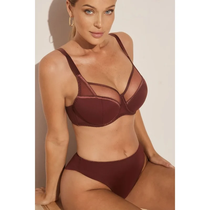 Soutien-gorge semi-mou Sophie BC-676 ajustement confort femmes brune taille grande