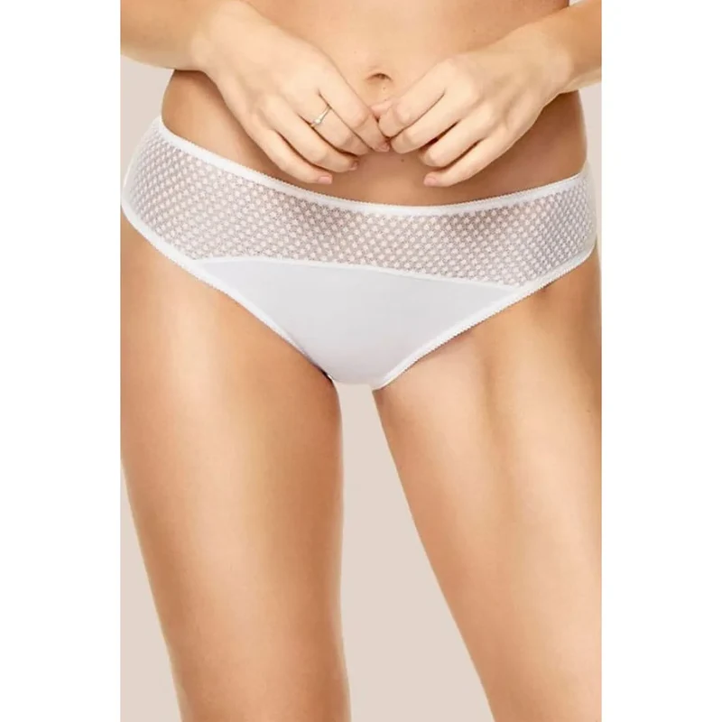 Strings blancs dentelle broderie féminine maille transparente Kinga 226787