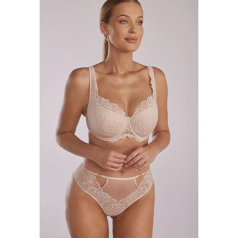 soutien-gorge dentelle beige armatures maintien confort élégant Luna BC-1102
