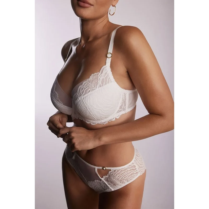 Soutien-gorge semi-souple dentelle écru maintien solide femmes élégantes