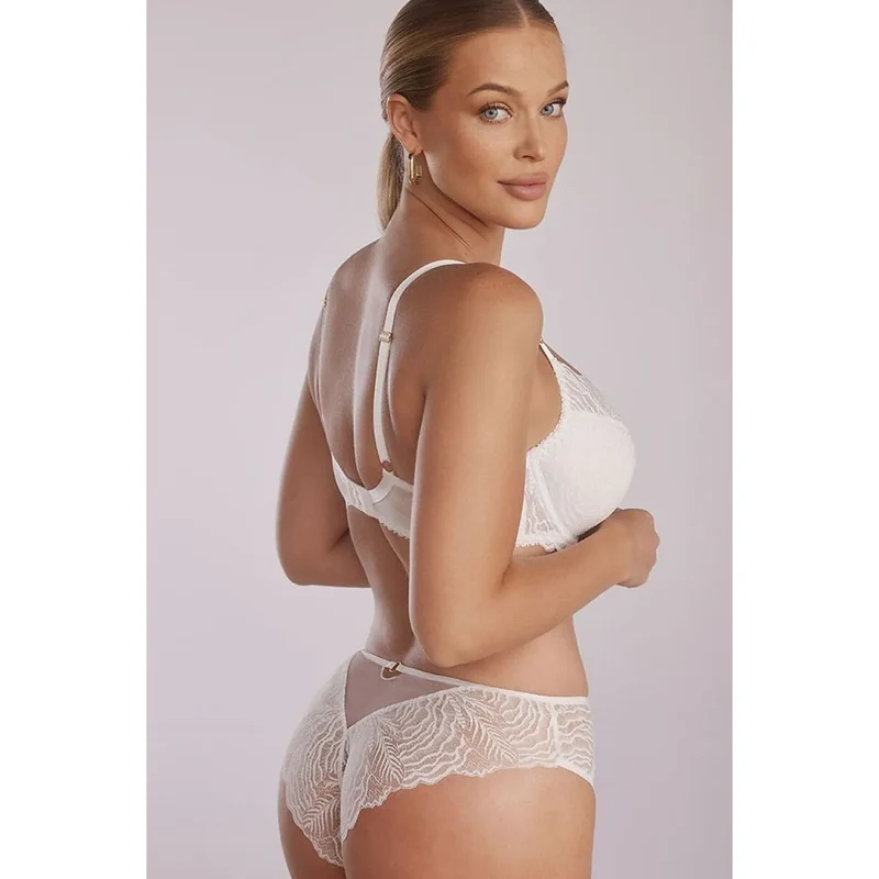 Soutien-gorge semi-souple dentelle écru maintien solide femmes élégantes
