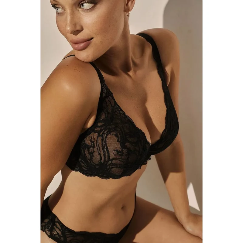 Soutien-gorge bralette dentelle noire armatures Sand SC-1127 élégant confort