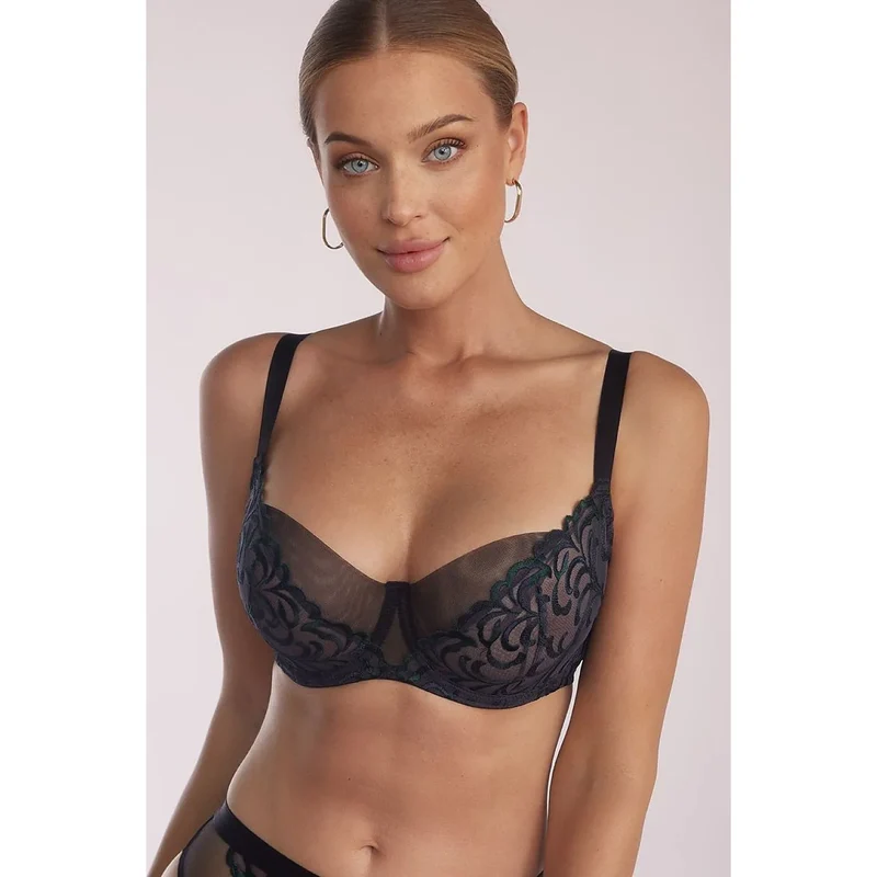 Soutien-gorge souple grenat broderies baleines ajustable Klara SC-1125