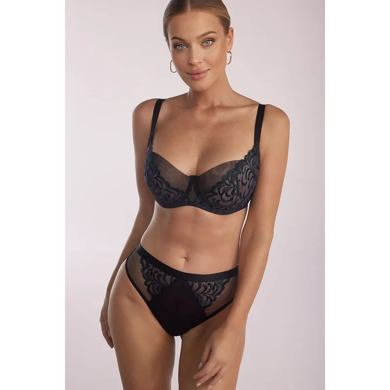 Soutien-gorge souple grenat broderies baleines ajustable Klara SC-1125