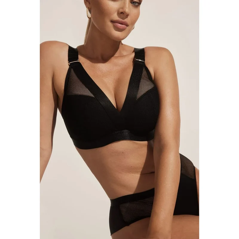 Soutien-gorge souple noir Lara WB-748 confort allaitement activités actives sans armature