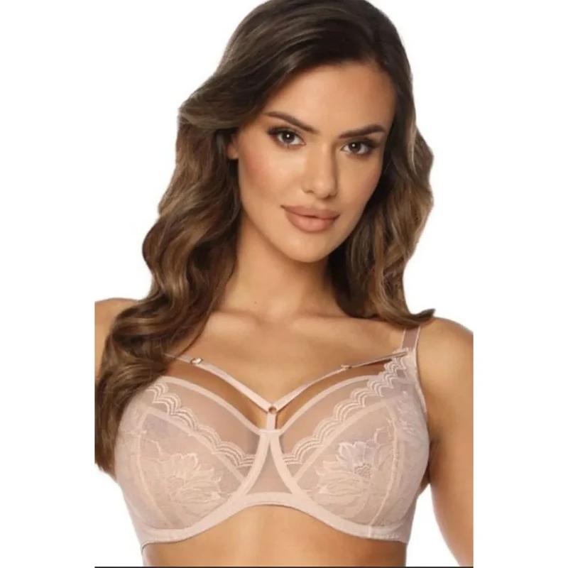 soutien-gorge dentelle beige Alice ajustable broderie florale féminine sensuelle