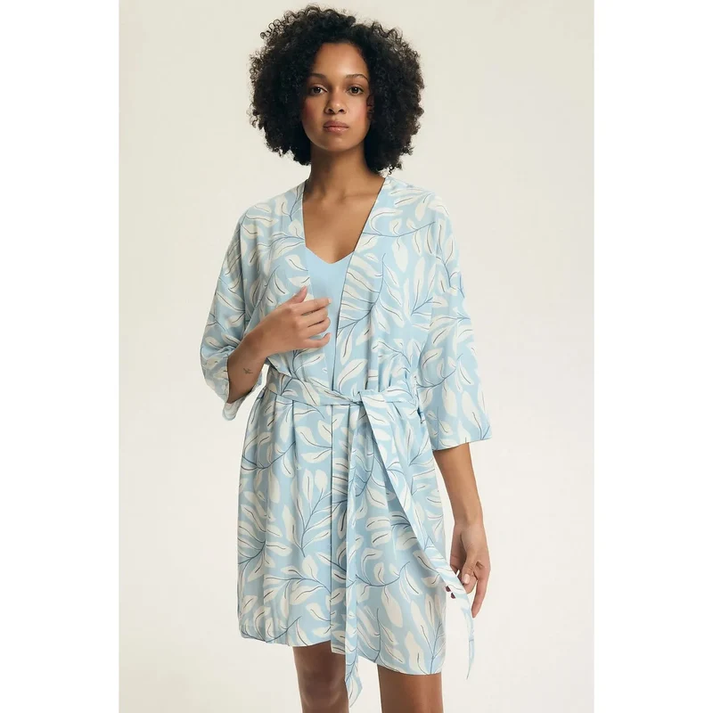 Peignoir femme élégant confortable viscose manches 3/4 maison Henderson 225451