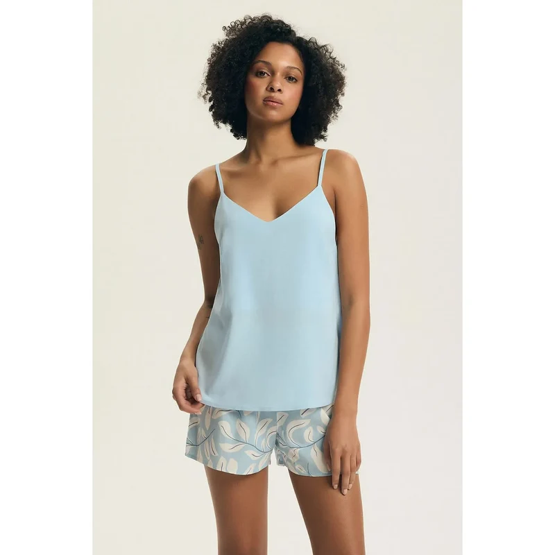 Pyjama léger femme viscose été confort décolleté V bretelles réglables