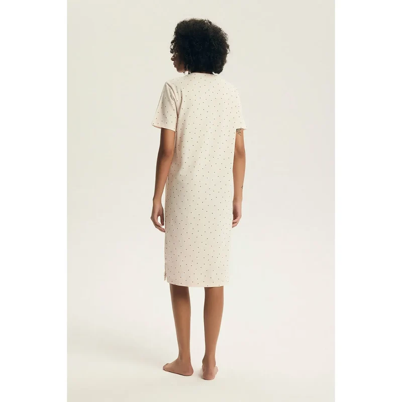 Chemise nuit coton respirant imprimé manches courtes allaitement femmes Henderson 225447