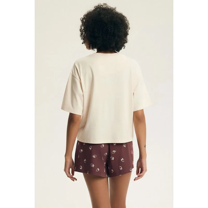 Pyjama femme élégant confortable coton manches courtes oversize Henderson 225444