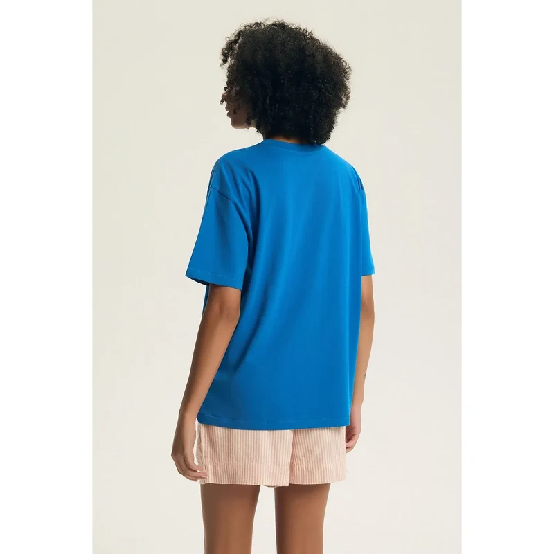 Pyjama femme coton viscose confortable oversize short ceinture élastique détente