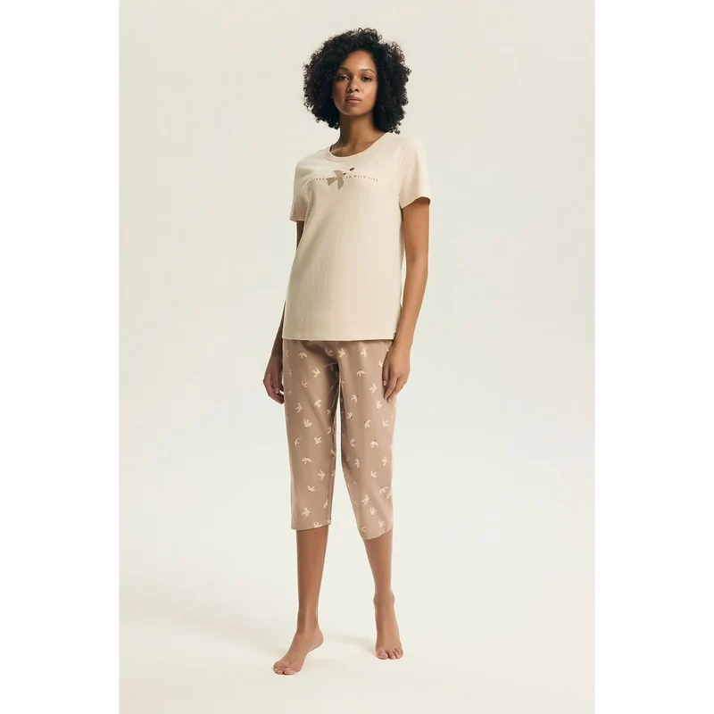 Pyjama femme coton confort style mode imprimé manches courtes Henderson 225439
