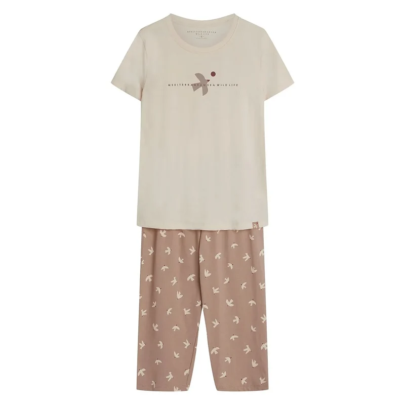 Pyjama femme coton confort style mode imprimé manches courtes Henderson 225439